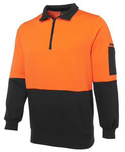 Hi Vis 1/2 Zip Safety Fleecy