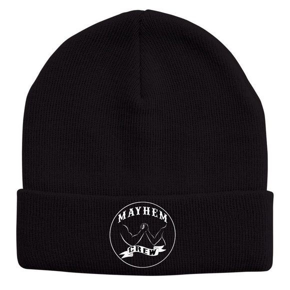 Mayhem Crew Embroidered Roll Beanie