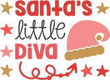 Santa Diva Print Romper or Tee